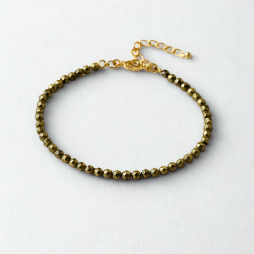 Raw Pyrite Anklet | Money Magnet