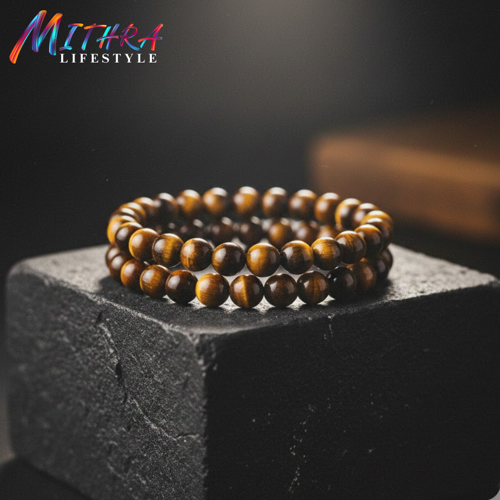 Tiger Eye Bracelet – Natural Stone Bracelet for Confidence & Focus | Mithra Lifestyle