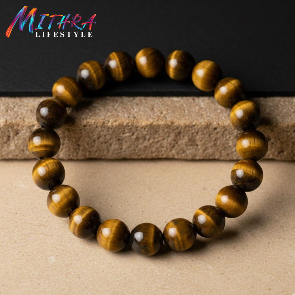 Tiger Eye Bracelet – Natural Stone Bracelet for Confidence & Focus | Mithra Lifestyle