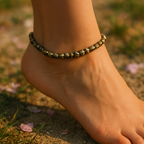 Raw Pyrite Anklet | Money Magnet