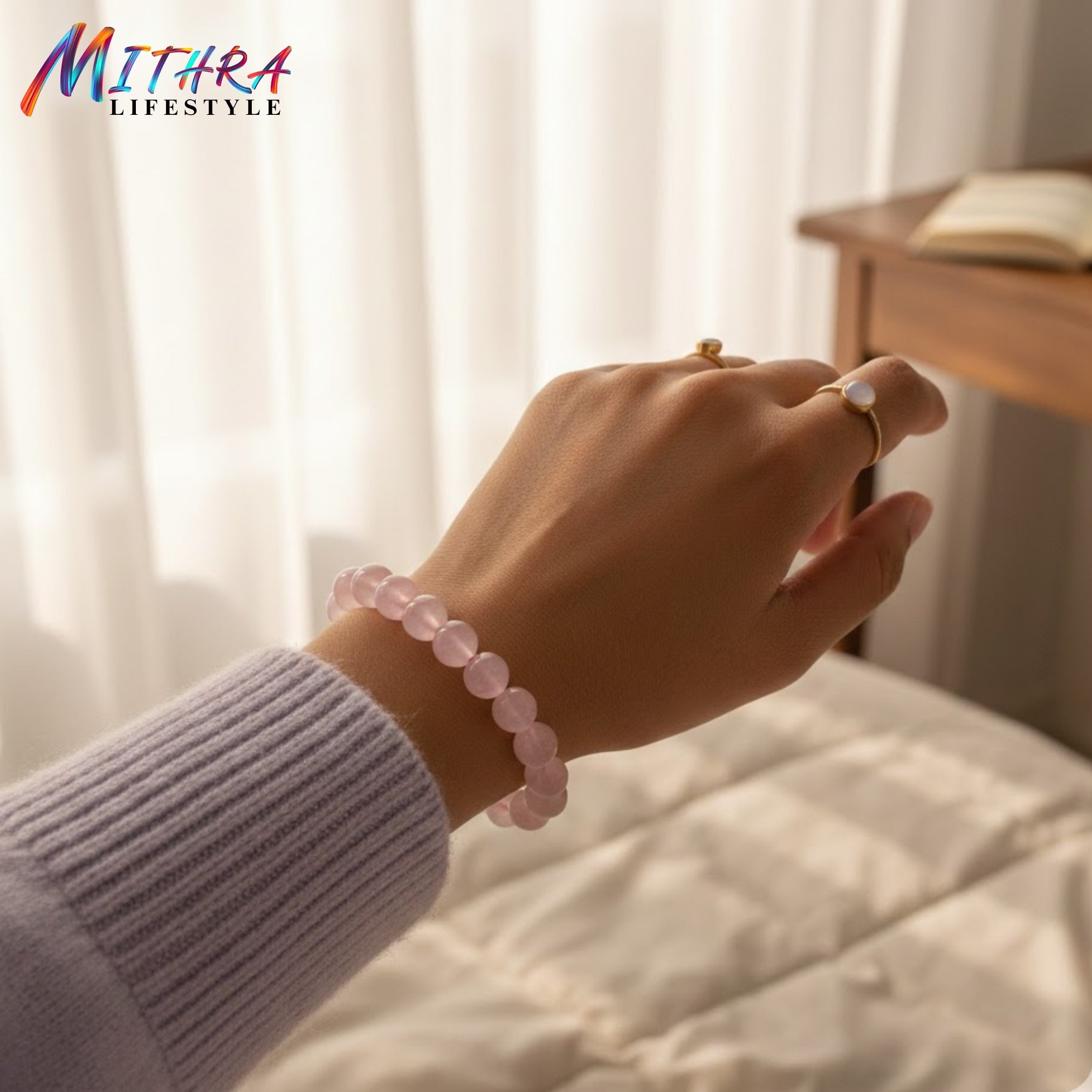 Rose Quartz Bracelet – For Calmness & Self-Love | Mithra Lifestyle