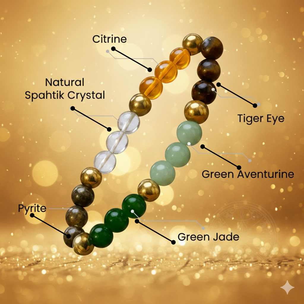 Dhan Yog Bracelet – Natural Stone Bracelet for Clarity & Balance | Mithra Lifestyle