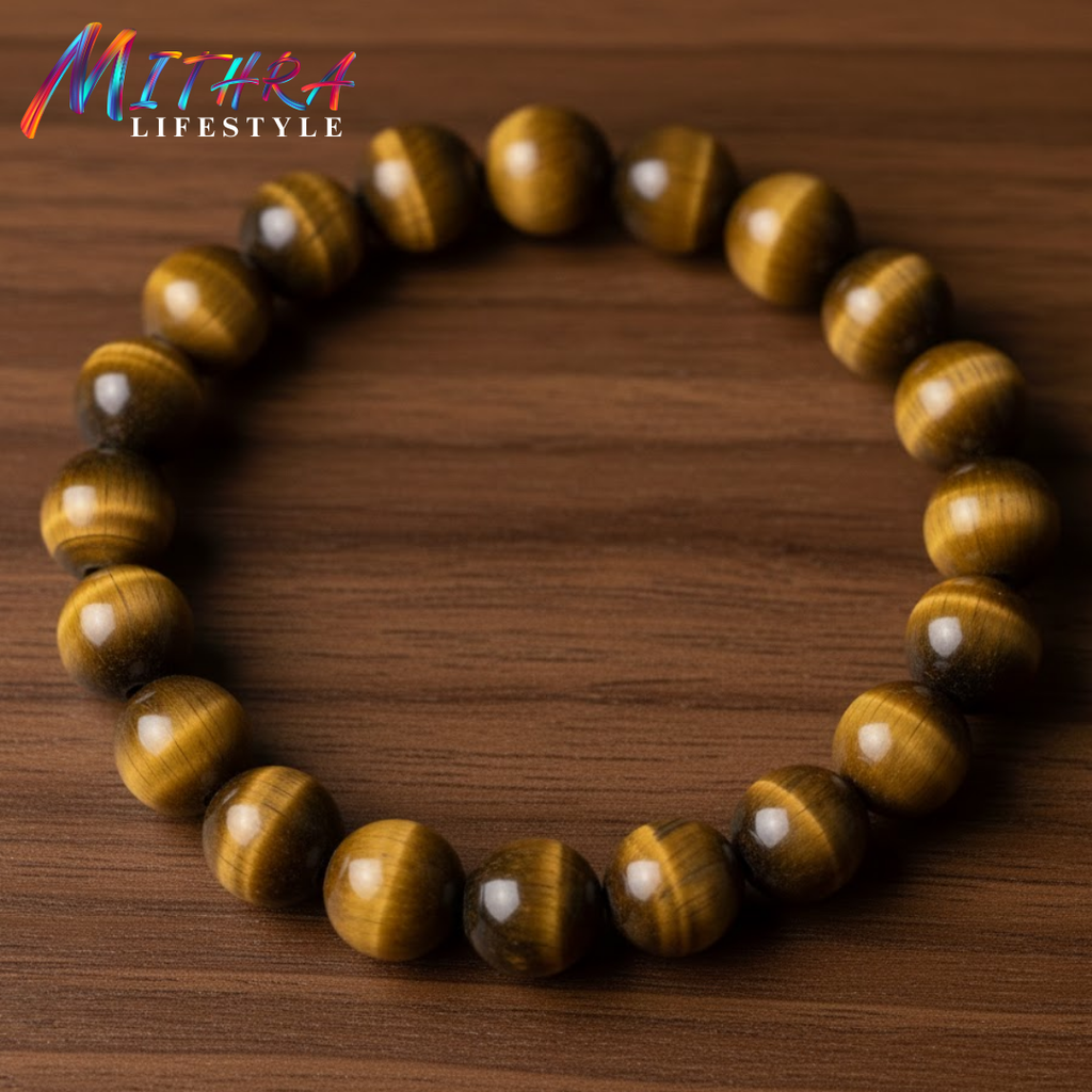 Tiger Eye Bracelet – Natural Stone Bracelet for Confidence & Focus | Mithra Lifestyle