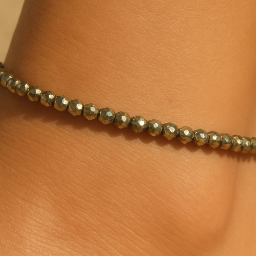Raw Pyrite Anklet | Money Magnet