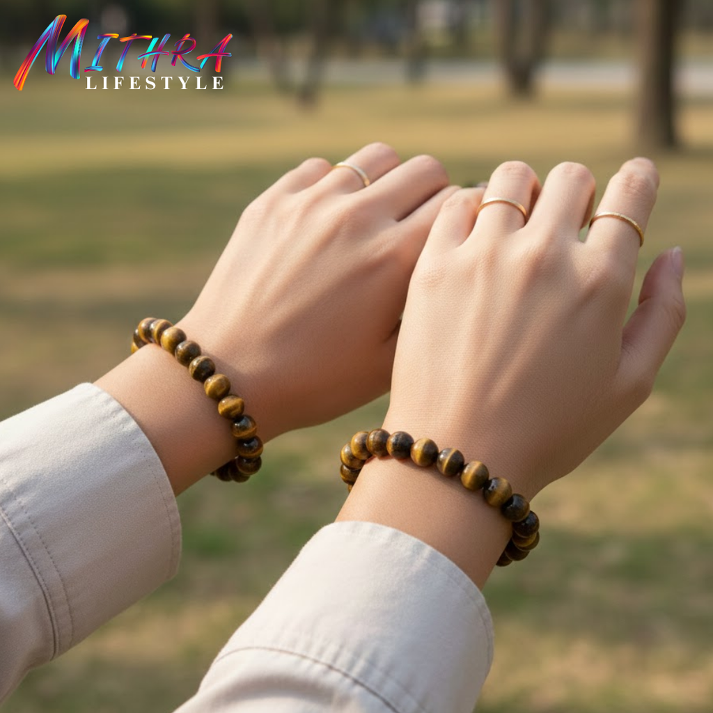 Tiger Eye Bracelet – Natural Stone Bracelet for Confidence & Focus | Mithra Lifestyle