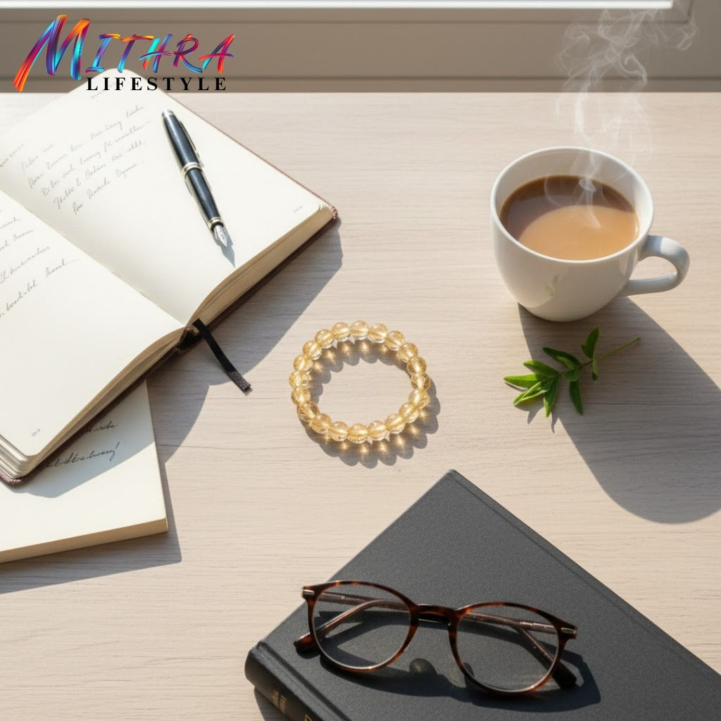 Citrine Bracelet – Natural Stone Bracelet for Positivity & Motivation | Mithra Lifestyle