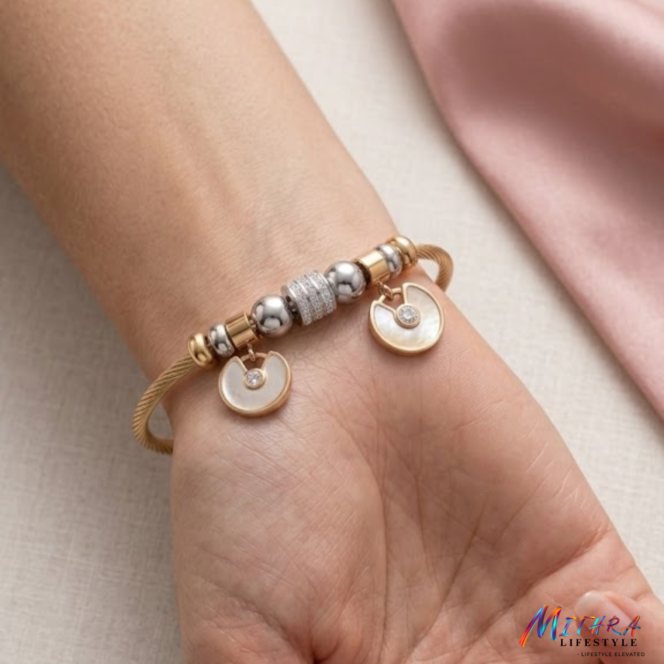 RHD Gold Charm Bracelet | X105345  – Mithra Lifestyle