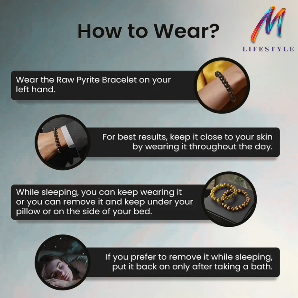 Pyrite Bracelet – Natural Stone Bracelet for Confidence | Mithra Lifestyle