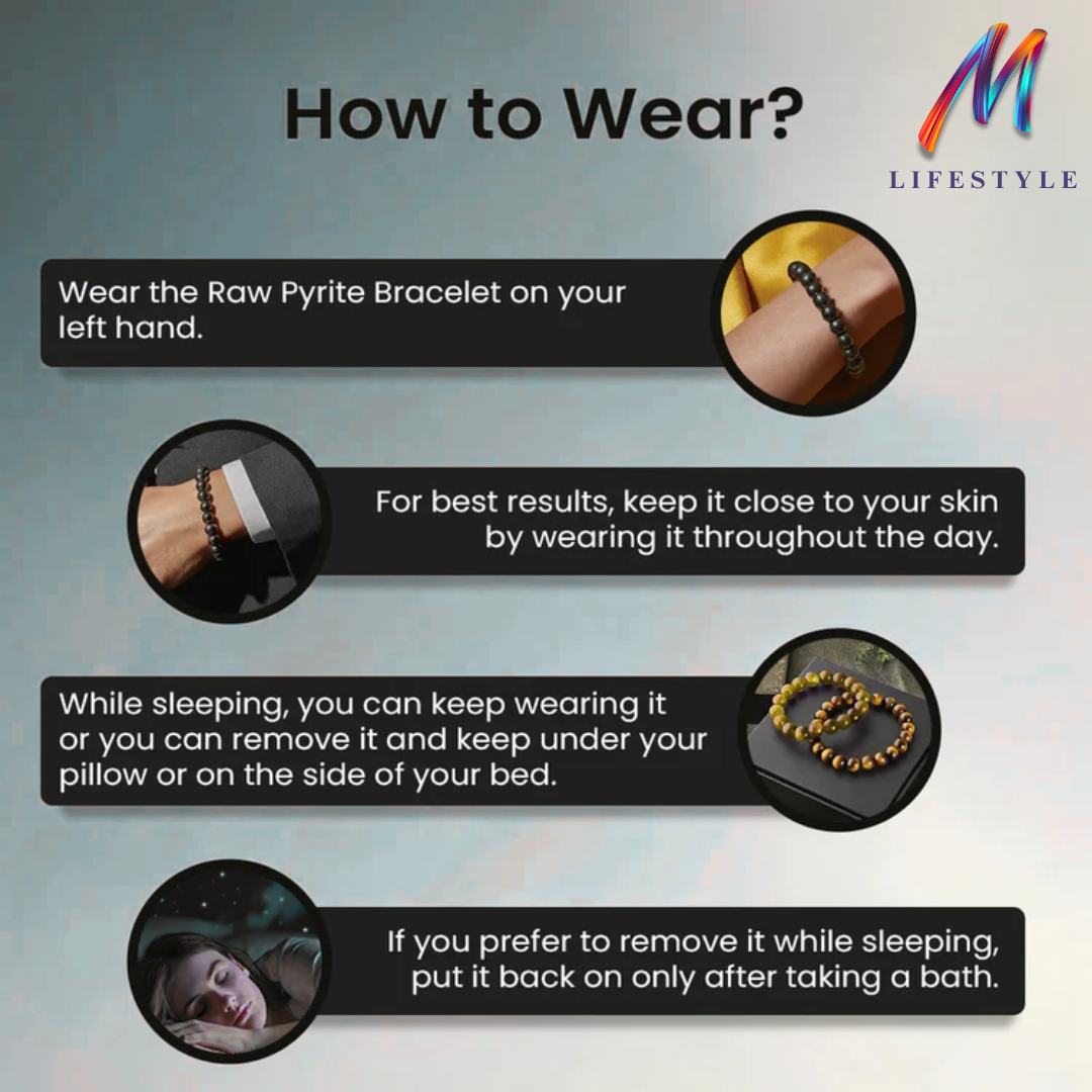 Pyrite Bracelet – Natural Stone Bracelet for Confidence | Mithra Lifestyle